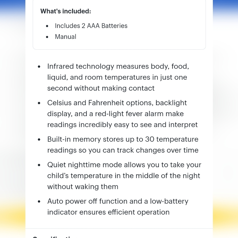 New HoMedics No Touch Infrared Thermometer - Picture 7 of 8